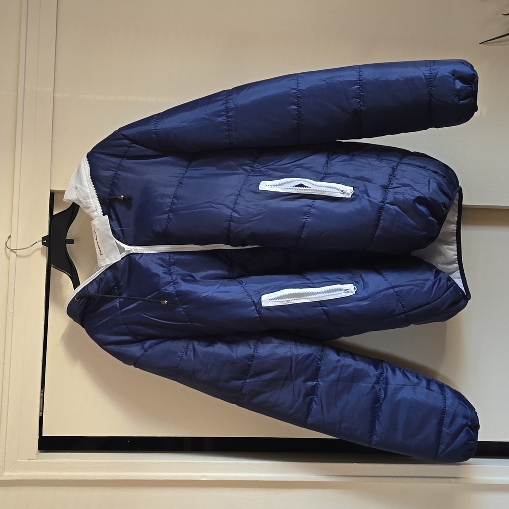 Men's blue quilted light jacket